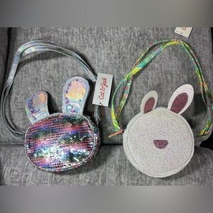 Cat & Jack Kids' Bunny Sequin and Glitter Bags - Multicolor and White